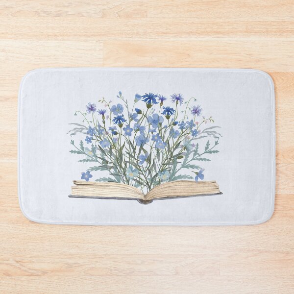 Item preview, Watercolor Open Book with Blue Flowers Floral Aesthetic designed and sold by Nature Hues.