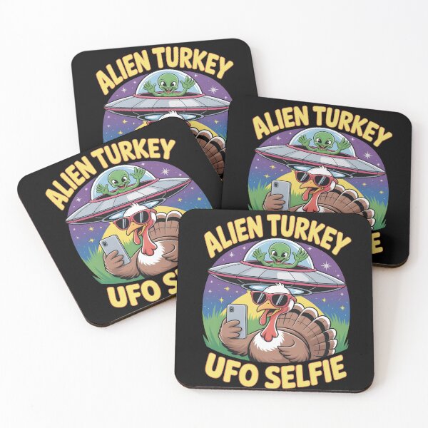 Item preview, Alien Turkey UFO Selfie Funny Christmas Gift Idea designed and sold by SkymarArt.