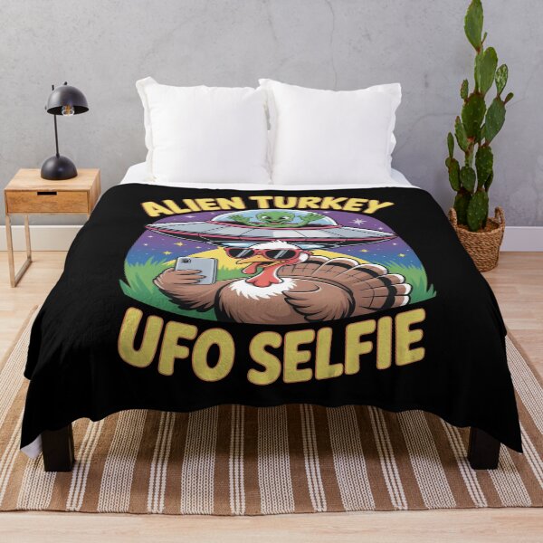 Item preview, Alien Turkey UFO Selfie Funny Christmas Gift Idea designed and sold by SkymarArt.