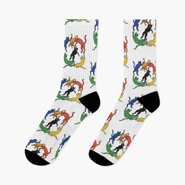 Item preview, Dancing cats matisse- french artist inspired fluid and colourful art designed and sold by Tanuja  Sharma.