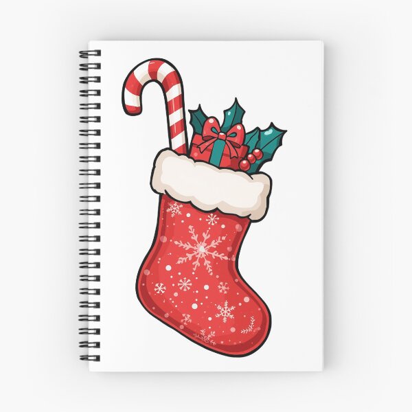 Item preview, Christmas Stocking Filled with Candy Cane, Gift, and Holly – Festive Holiday Illustration in Cartoon Style designed and sold by PixelVibe782.