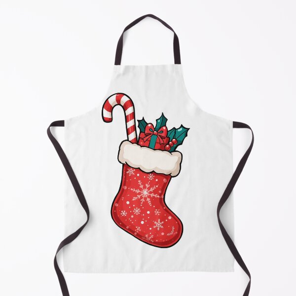 Item preview, Christmas Stocking Filled with Candy Cane, Gift, and Holly – Festive Holiday Illustration in Cartoon Style designed and sold by PixelVibe782.
