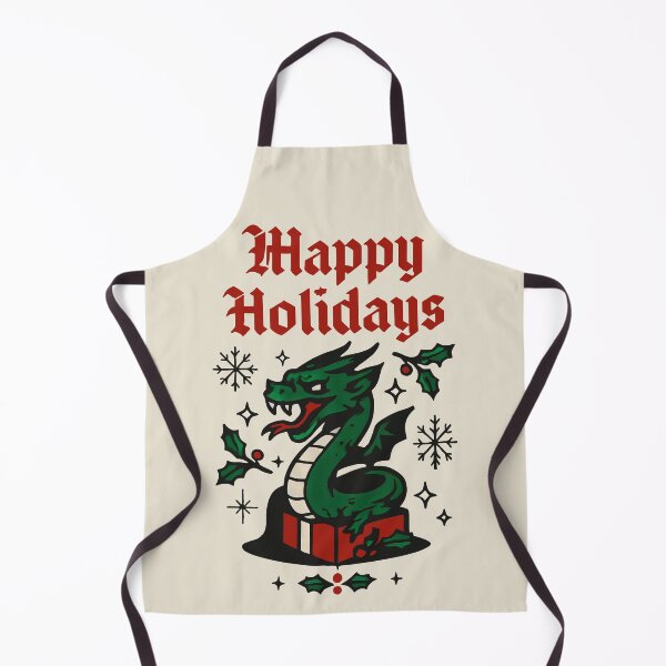 Item preview, Graphic Dragon Christmas Composition with Holly and Black Stars designed and sold by SplashTastic.