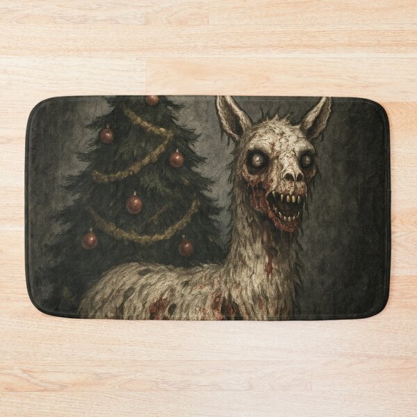 Item preview, creepy zombie llama celebrates Christmas designed and sold by Mauswohn.
