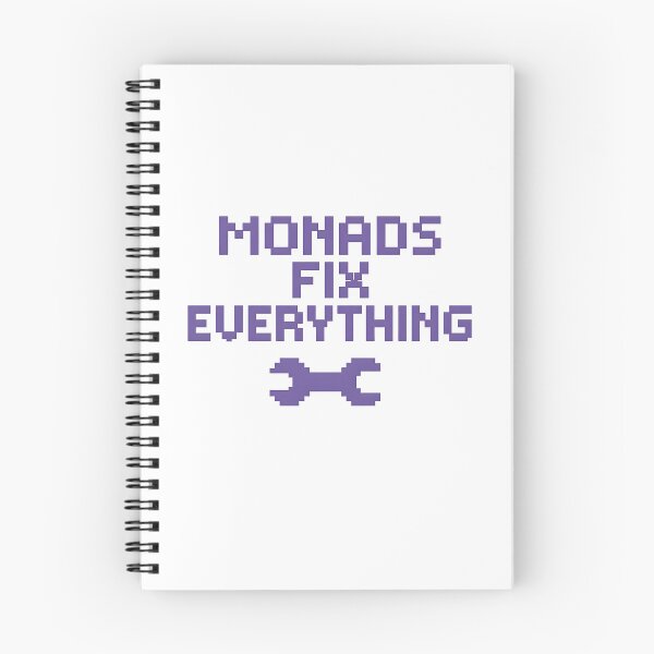 Item preview, Monads Fix Everything – Pixel Art Haskell Programming Meme designed and sold by Nerd Romance Café.