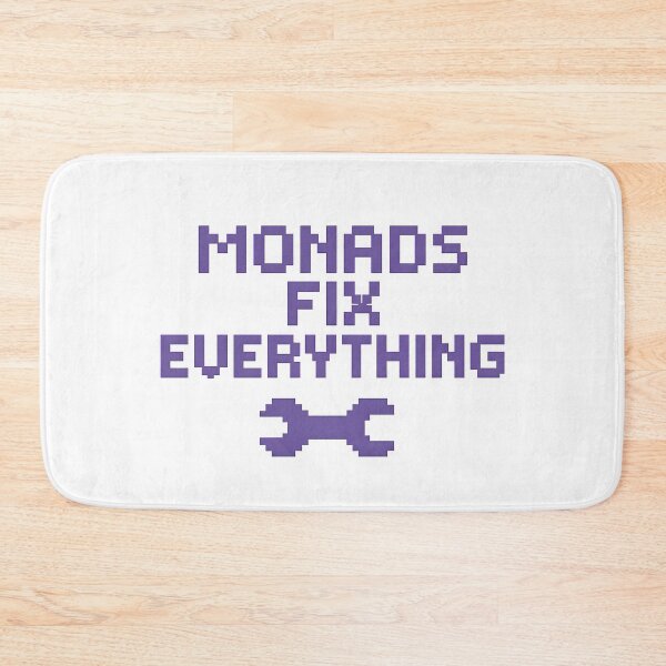 Item preview, Monads Fix Everything – Pixel Art Haskell Programming Meme designed and sold by Nerd Romance Café.