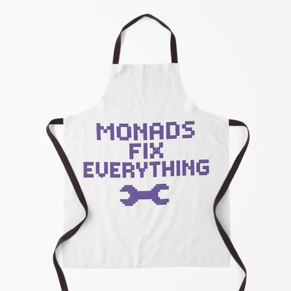 Item preview, Monads Fix Everything – Pixel Art Haskell Programming Meme designed and sold by Nerd Romance Café.
