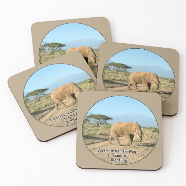 Item preview, Elephant in front of Kilimanjaro – Trust your path designed and sold by Katja LebenFreude.