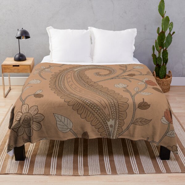 Artikelvorschau, Terrakottafarbenes Boho-Paisley-Blumenmuster – Warmes Vintage-Design mit botanischen Motiven entworfen und verkauft von NoctaHike.