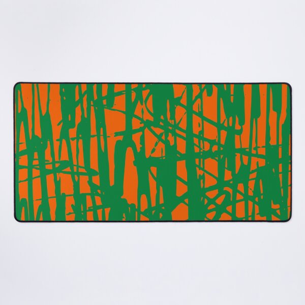 Item preview, Scribble Pattern Design – Orange Abstract Lines on Green Background designed and sold by Cultradesign.