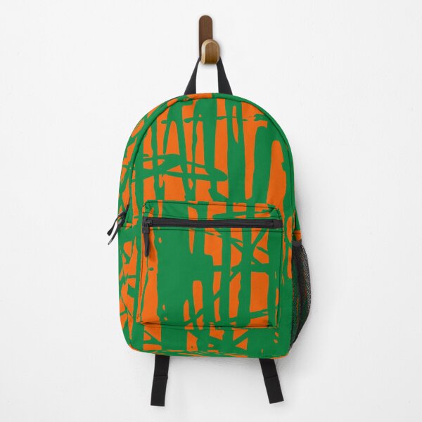 Item preview, Scribble Pattern Design – Orange Abstract Lines on Green Background designed and sold by Cultradesign.