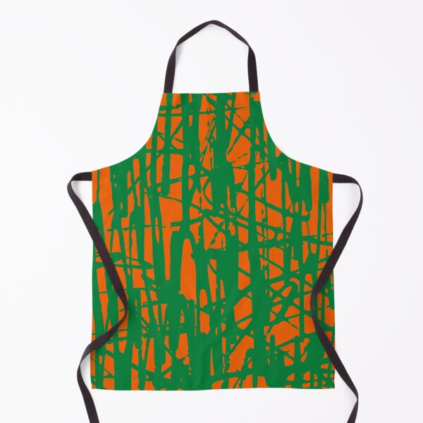 Item preview, Scribble Pattern Design – Orange Abstract Lines on Green Background designed and sold by Cultradesign.