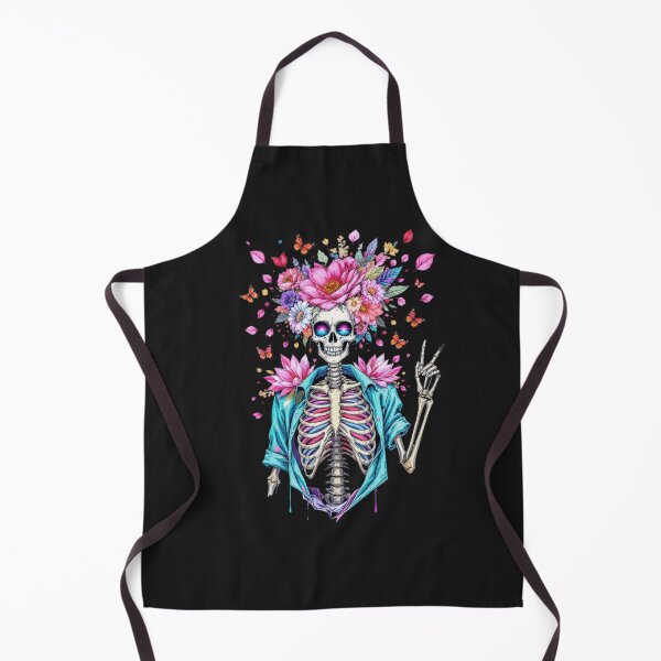 Item preview, Skeleton Girl with Floral Explosion Neon Gothic Aesthetic Art designed and sold by ColorSplash123.