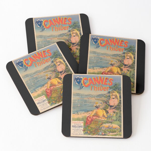 Item preview, Vintage Art Nouveau Travel Poster | Cannes l'hiver | French Riviera Winter Escape | Chemins de Fer P.L.M. | Elegant Railway Art designed and sold by artofuniverse.