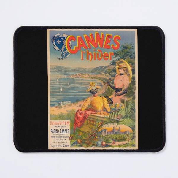 Item preview, Vintage Art Nouveau Travel Poster | Cannes l'hiver | French Riviera Winter Escape | Chemins de Fer P.L.M. | Elegant Railway Art designed and sold by artofuniverse.