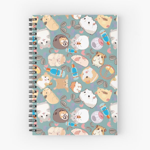 Item preview, Gray Blue Cute Hamster Chaos — Funny Kawaii Hamsters & Guinea Pigs Seamless Pattern designed and sold by StudioSamanthaa.