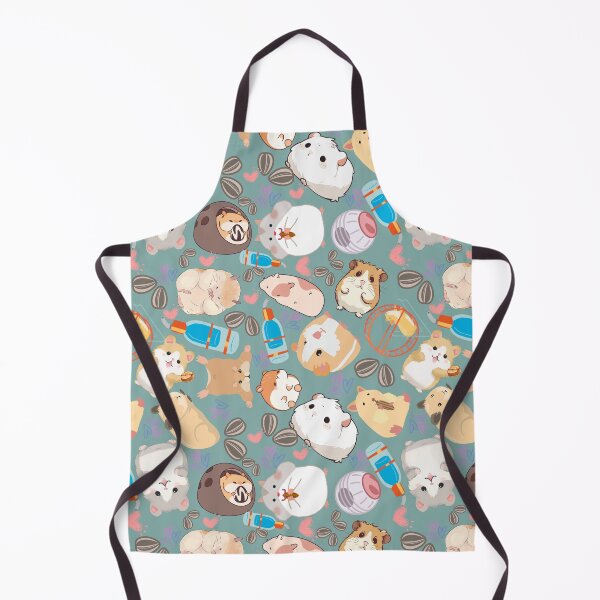 Artikelvorschau, Grau-Blaues, niedliches Hamsterchaos – Lustiges, nahtloses Kawaii-Muster mit Hamstern und Meerschweinchen entworfen und verkauft von StudioSamanthaa.