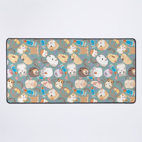 Item preview, Gray Blue Cute Hamster Chaos — Funny Kawaii Hamsters & Guinea Pigs Seamless Pattern designed and sold by StudioSamanthaa.