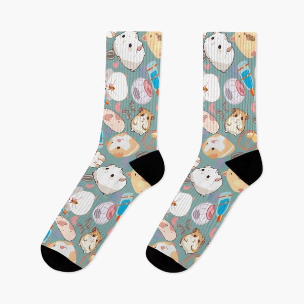 Item preview, Gray Blue Cute Hamster Chaos — Funny Kawaii Hamsters & Guinea Pigs Seamless Pattern designed and sold by StudioSamanthaa.