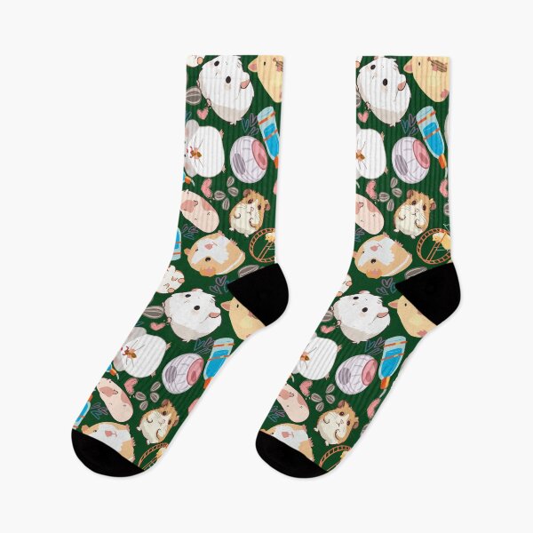 Item preview, Dark Green Cute Hamster Chaos — Funny Kawaii Hamsters & Guinea Pigs Seamless Pattern designed and sold by StudioSamanthaa.