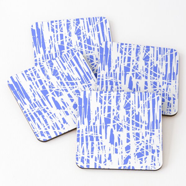 Item preview, Scribble Pattern Design – White Abstract Lines on Royal Blue Background designed and sold by Cultradesign.