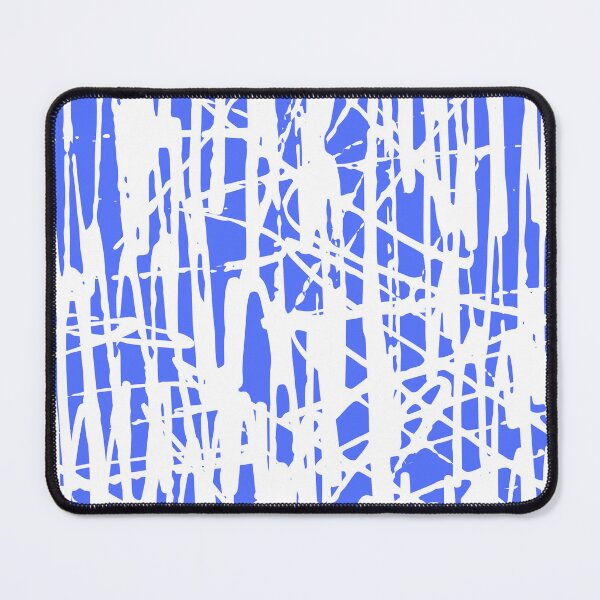Item preview, Scribble Pattern Design – White Abstract Lines on Royal Blue Background designed and sold by Cultradesign.