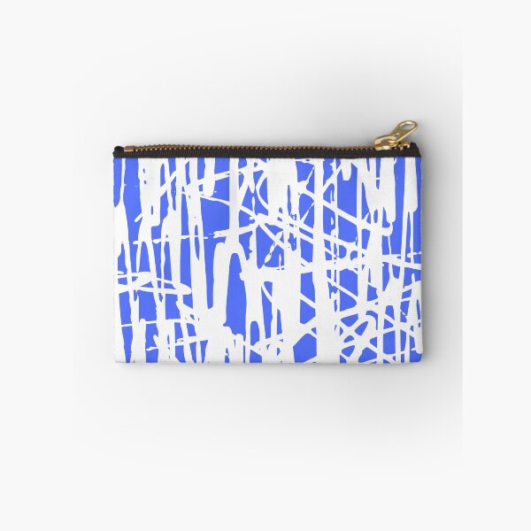 Item preview, Scribble Pattern Design – White Abstract Lines on Royal Blue Background designed and sold by Cultradesign.