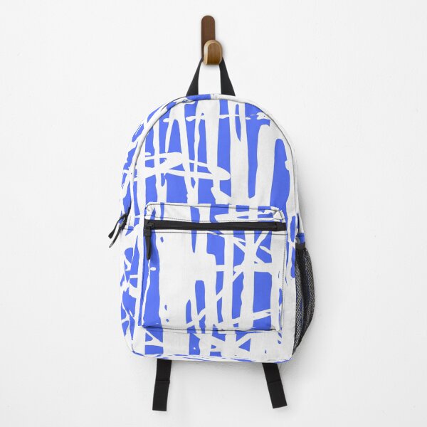 Item preview, Scribble Pattern Design – White Abstract Lines on Royal Blue Background designed and sold by Cultradesign.