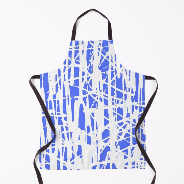 Item preview, Scribble Pattern Design – White Abstract Lines on Royal Blue Background designed and sold by Cultradesign.