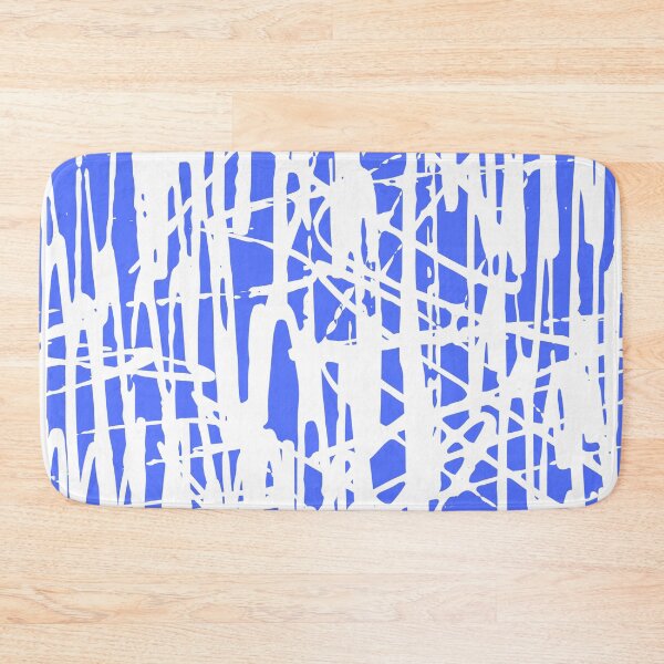 Item preview, Scribble Pattern Design – White Abstract Lines on Royal Blue Background designed and sold by Cultradesign.