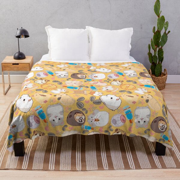 Item preview, Yellow Cute Hamster Chaos — Funny Kawaii Hamsters & Guinea Pigs Seamless Pattern designed and sold by StudioSamanthaa.