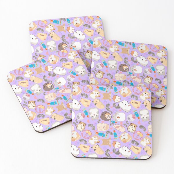 Item preview, Purple Cute Hamster Chaos — Funny Kawaii Hamsters & Guinea Pigs Seamless Pattern designed and sold by StudioSamanthaa.