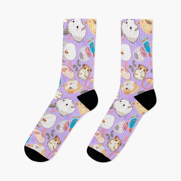 Item preview, Purple Cute Hamster Chaos — Funny Kawaii Hamsters & Guinea Pigs Seamless Pattern designed and sold by StudioSamanthaa.
