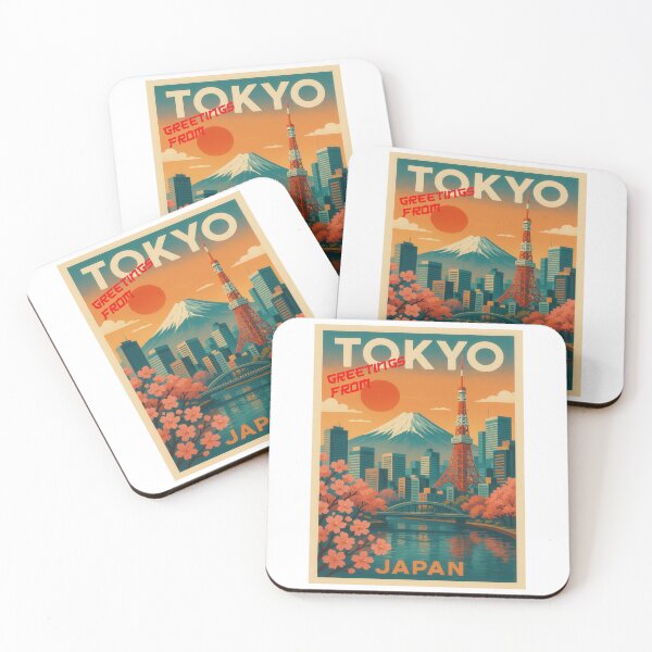 Item preview, Greetings from TOKYO / Tokyo Skyline JAPAN Urban Retro Dreams designed and sold by Earth Celebration Designs.