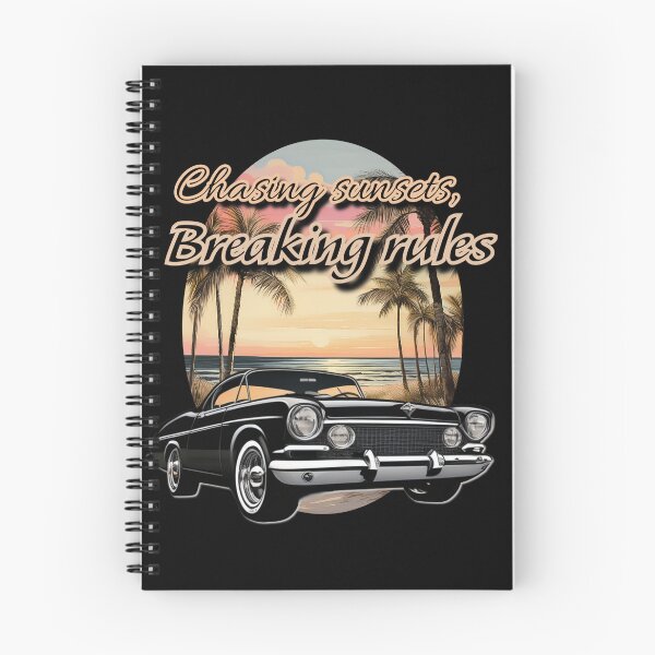 Item preview, Chasing sunsets, breaking rules -vintage Sunset american classic car art  designed and sold by Digidelico.
