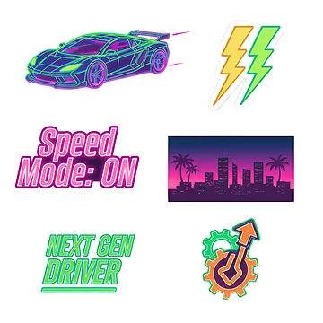 Artwork thumbnail, Future Racer Sticker Pack by Overshared Studio