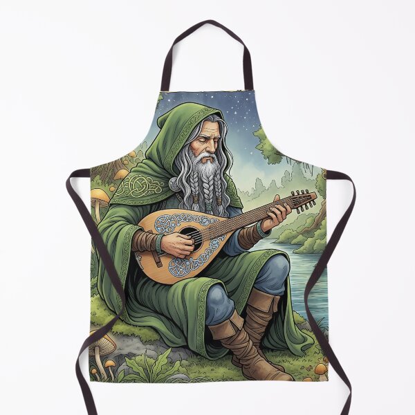 Item preview, Celtic Druid Bard Playing Lute Fantasy Art designed and sold by PrintixelArt.