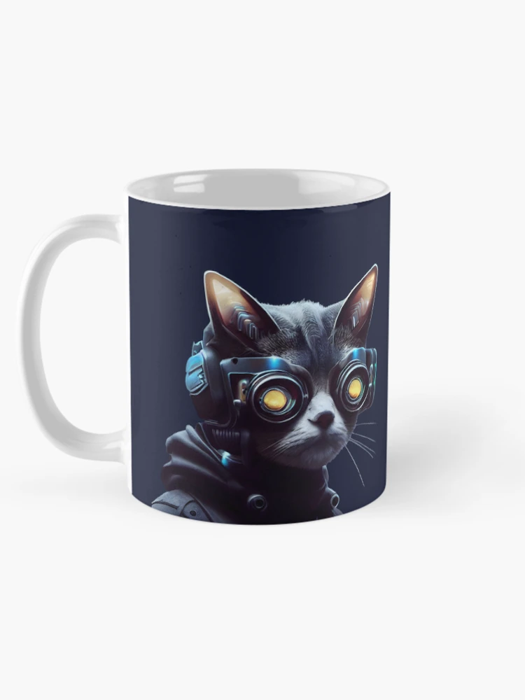 Thumbnail 5 of 6, Coffee Mug, Cyberpunk, Cat designed and sold by RWT-Design.