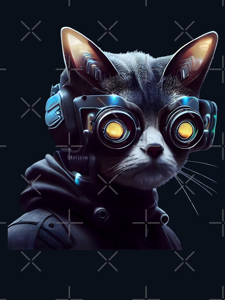 Thumbnail 6 of 6, Pullover Hoodie, Cyberpunk, Cat designed and sold by RWT-Design.