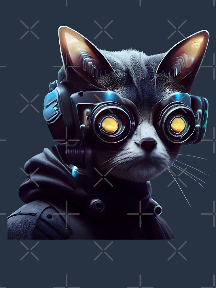 Thumbnail 6 von 6, Premium Oversized Pullover, Cyberpunk, Katze designt und verkauft von RWT-Design.