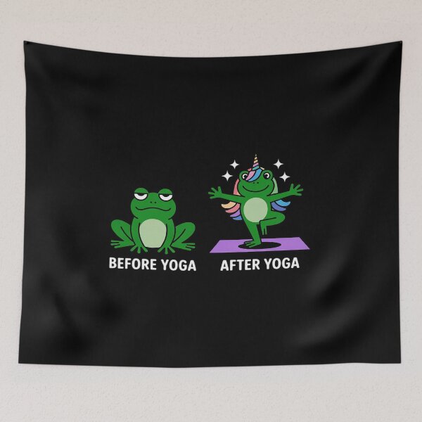 Item preview, Before Yoga After Yoga Transformation Frog Doing Yoga designed and sold by Idarmotar.