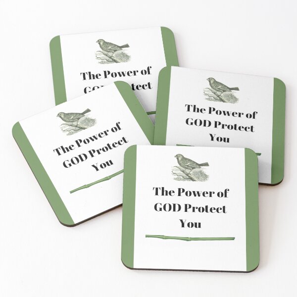 Item preview, The Power of God Protect You – Inspirational Religious Saying with Bird Symbol designed and sold by Cultradesign.