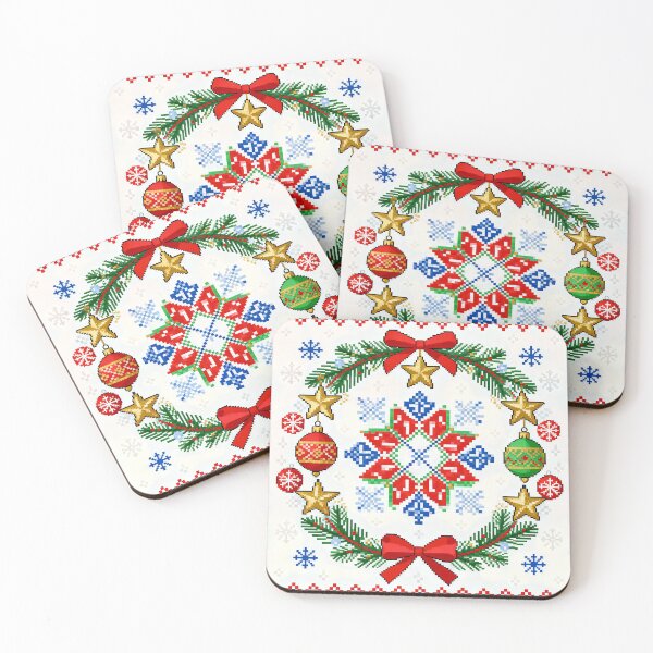 Item preview, Romanian Folk Christmas Embroidery – Colorful Cross-Stitch Holiday Pattern designed and sold by Maximilianos.