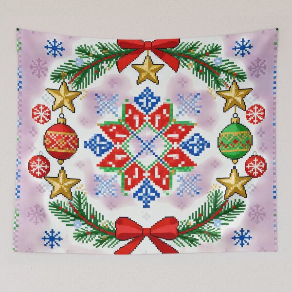 Item preview, Romanian Folk Christmas Embroidery – Colorful Cross-Stitch Holiday Pattern designed and sold by Maximilianos.