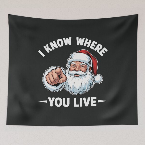 Item preview, Naughty and Nice Christmas Santa Funny Sayings I Know Where You Live Xmas Joke designed and sold by alenaz.