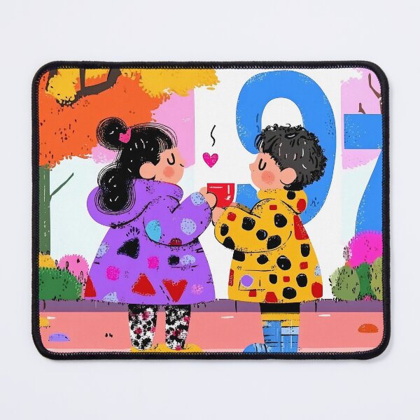 Item preview, Cute Cozy Couple Sharing Coffee | Warm Autumn Love Illustration designed and sold by K@raksnalee.