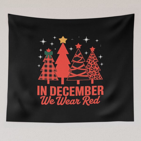 Item preview, In December We Wear Red HIV AIDS Awareness Merry Christmas designed and sold by VladoZork.