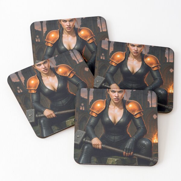Item preview, Hammer warrior pumpkin orange pauldrons  designed and sold by CathryneDelamort.