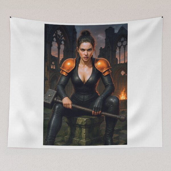 Item preview, Hammer warrior pumpkin orange pauldrons  designed and sold by CathryneDelamort.