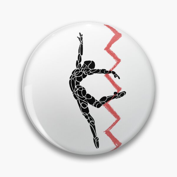 Item preview, Jumping Ballet Dancer Silhouette with Red Zigzag designed and sold by danceink.
